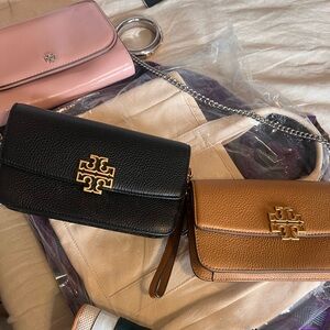 Tory Burch Tan Crossbody Britten Saddle Bag